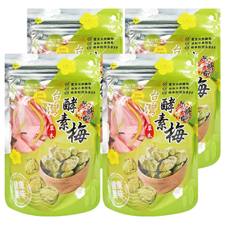 晨一 阿蜂師 台灣酵素梅 200g 富含天然纖維 添加水果酵素 綠茶粉兒茶素多多, 4袋