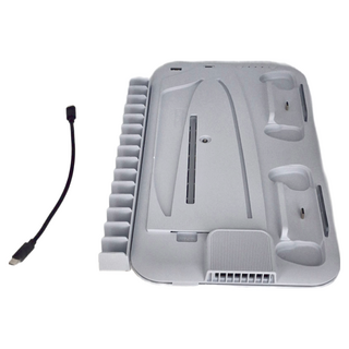 esoon PS5 SLIM 底座 RGB 多功能散熱充電支架, STK-DZ504, 白色, 1個