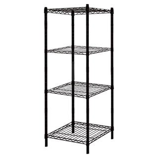 KI WISH 居家生活 輕型四層架 46x40x180cm 黑色 DIY 免工具輕鬆裝, 46 x 40 x 180cm, 4層