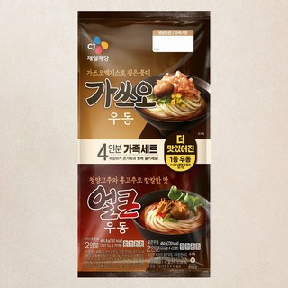 CJ제일제당 가쓰오우동 2인분 + 얼큰우동 2인분 세트, 930.6g, 1세트
