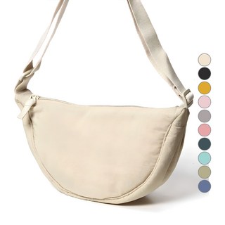 旅行用迷你半月斜背包, 象牙白