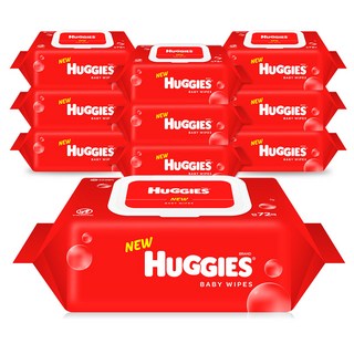 하기스 아기물티슈 캡형, 10개, 72개입, 65g