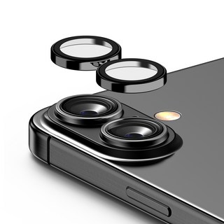 케이엠디자인 강화유리 메탈링 카메라 렌즈 보호필름 블랙, 1세트