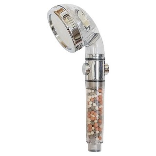 ForeverFun 永悅 活氧增壓礦石三段蓮蓬頭, 1個, 透明 + 銀色