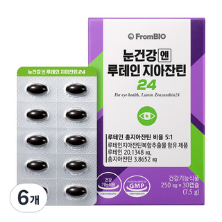 프롬바이오 눈건강엔 루테인 지아잔틴24 7.5g, 30정, 6개
