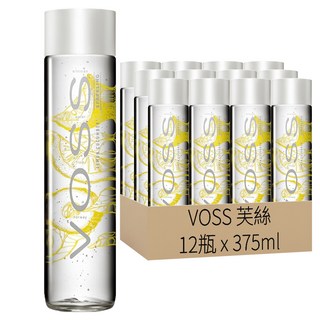 VOSS 芙絲 風味氣泡水 檸檬小黃瓜 375ml x 12瓶 (氣泡水/無糖/玻璃瓶)
