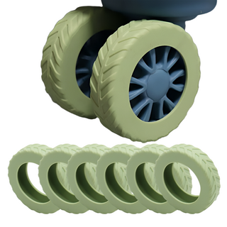 Maums 彈性行李箱輪套 保護鞋, 8個, 橄欖綠