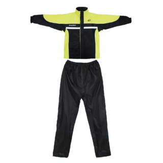 雨王 勁速型升級側開兩件式風雨衣 反光條加寬 雙層防水條, M, 螢光黃