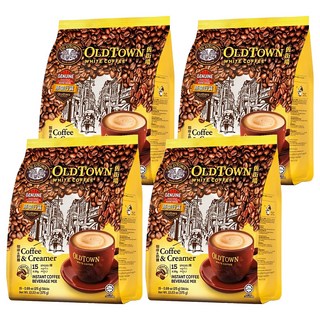 OLDTOWN WHITE COFFEE 舊街場白咖啡 咖啡&奶精 即溶咖啡飲品 馬來西亞怡保白咖啡 榛果口味, 25g, 15條, 4袋