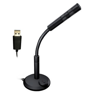 e-kit 逸奇 BK 高感度金屬軟管USB 降噪電腦麥克風 OV-U47, 360°全指向,獨立開關設計, 115cm線長,防滑底座, 黑色