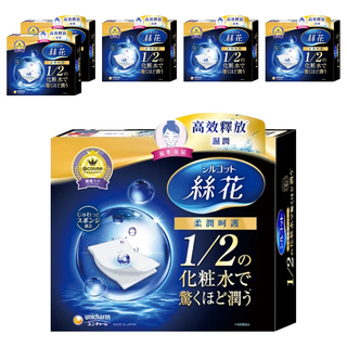 Silcot 絲花 潤澤化妝棉 1/2化妝水 高效釋放 柔軟呵護, 40片, 6盒