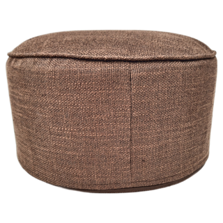 Mega 手提亞麻圓形厚墊椅凳 40x20公分 亞麻布+EPE厚墊, 咖啡, 1個