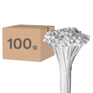 POLYWELL 寶利威爾 可鬆式束線帶 PW15-T65-0103 100個, 1組, 白色