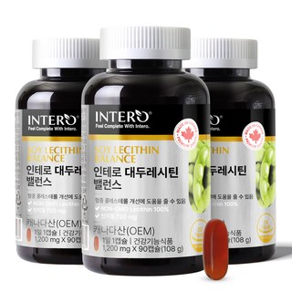 INTERO 大豆卵磷脂平衡 108g, 3個, 90錠
