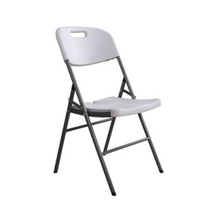 AMOS 素面白折疊椅 白色 寬44 x 深50 x 高86公分 烤漆鐵管 PP塑膠 免組裝, 1個