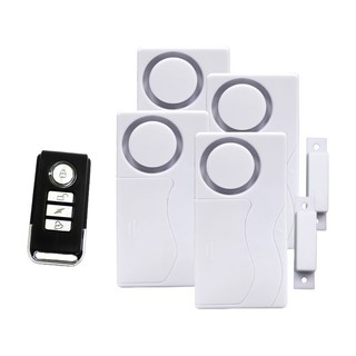 逸奇 門磁門窗防盜警報器 緊急警報器/迎賓門鈴 + 4對1遙控器 ES-33G, 1組