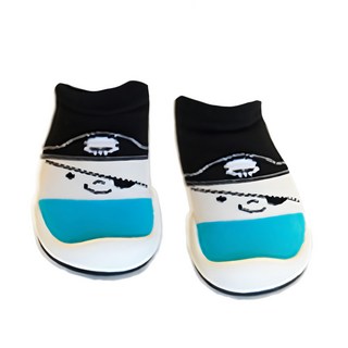 Komuello 學步鞋 1雙 韓國產 精梳棉 鞋底-TPE熱可塑彈性體, 125mm, 虎克船長 藍色