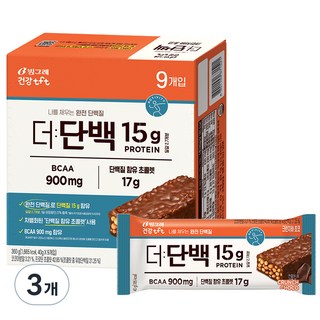Binggrae 高蛋白酥脆能量棒 巧克力口味, 360g, 3盒