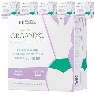 콜만 패드 헤비 플로우 생리대, 중대형, 10개입, 6개