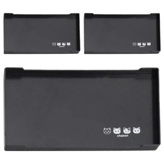 田中箸店 木紋風漆器角型端盤 日本製餐盤 耐熱70度 耐冷20度, 黑色, 3個