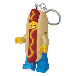 樂高 LEGO 經典熱狗人LED燈鑰匙圈, 外型可愛，隨身攜帶超吸睛, LED燈可短暫照明，又可當作吊飾裝飾, KE119, 1個