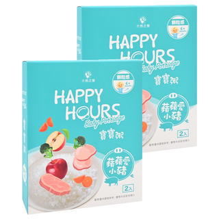 HAPPY HOURS 寶寶粥 Set 蘋蘋愛小豬 符合6個月以上嬰幼兒成長需求 滿足營養所需, 300g, 2盒