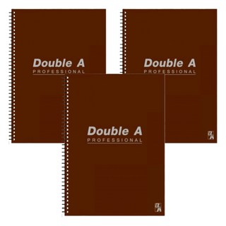 Double A B5線圈筆記本 辦公室系列, 咖啡色, 3本