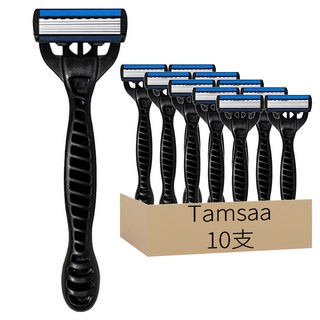 Tamsaa 優質拋棄式6層刀片刮鬍刀, 1盒, 10支