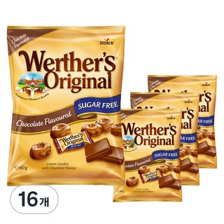 werther's original 道地的偉特 焦糖巧克力糖 無糖款, 16袋, 60g