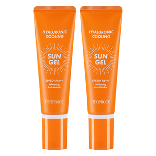 DEOPROCE 迪普詩 玻尿酸涼感防曬凝膠 SPF50+ PA+++ 清爽不泛白, 50g, 2條