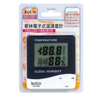 Kolin 歌林 電子式溫溼度計, 1個, 黑色 + 白色
