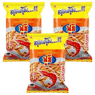 Fuchi 蝦味餅乾 BBQ味, 3包, 75g