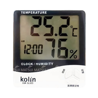 Kolin 歌林 電子式溫濕度計, 黑色 + 白色, 1個