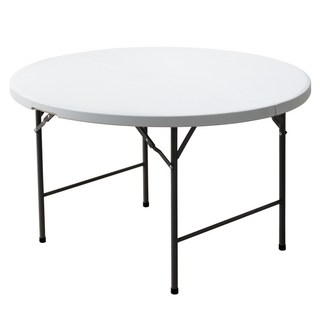 AMOS 手提摺疊戶外露營圓桌, 白色, 122cm直徑, 74cm高, 1個