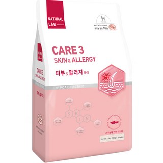 네츄럴랩 강아지 케어 유기농 기능성 사료, 피부/피모+알러지, 2.5kg, 1개