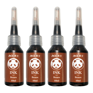 ACE 英士 丸筆補充液 墨水 10cc, 棕色, 4瓶