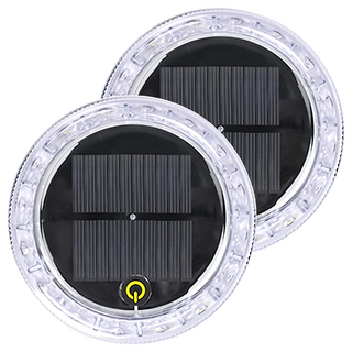 STAR CANDY 三代太陽能爆閃燈 圓形 2入組 ABS材質 IP67防水等級 405LM亮度 20W功率 16顆LE燈珠, 多色, 1組