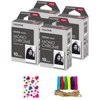 Instax 迷你膠卷黑白單色膠卷 40p + 隨機交付一套 4 個組件, instax 迷你電影, 1套