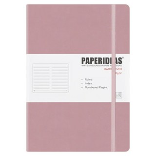 PAPERIDEAS A5 硬皮筆記本, 點陣內頁, 188頁, 變色環保PU皮, 冰莓粉, 1本