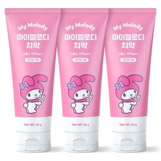 ATEX My Melody高氟草莓香牙膏, 3個, 80g
