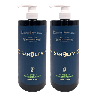 SAHOLEA 森歐黎漾 淨平衡茶樹控油雙效抗屑洗髮精, 1L, 2瓶