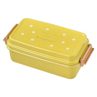 SABU HIROMORI PIANTA系列 復古文青小花雙層抗菌微波便當盒 日本製 670ml, 黃色, 1個