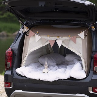 IDOOGEN 車泊露營防寒後車廂內TC棉帳篷 L, 棕色