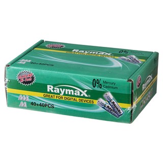 Raymax 鹼性電池 AAA 40顆 + AA 40顆, 1套
