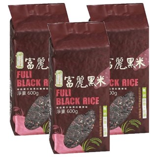 富里鄉農會 富麗黑糙米 二等米, 600g, 3包