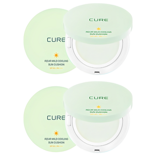 김정문알로에 아쿠아 마일드 쿨링 선쿠션 SPF50+ PA++++, 25g, 2개