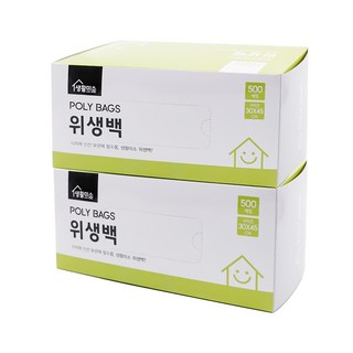 생활미소 위생백 30cm x 45cm, 대(L), 500개입, 2개