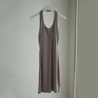 Kyla Grace繞頸迷你洋裝, 米色