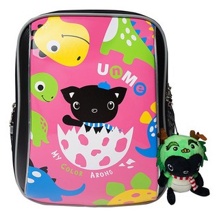 UnMe 樂樂蛋龍單層後背書包, 28 x 36 x 12 cm, 鏡粉紅