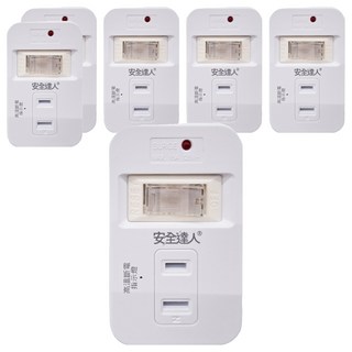安全達人 1開3插 2P插座 防雷突波指示燈 過載自動斷電開關 台灣BSMI驗證通過, 白色, 6個, 7.3cm